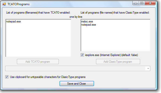 Plugin program list screenshot